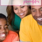 black family reading biblical parenting principles together in the bible