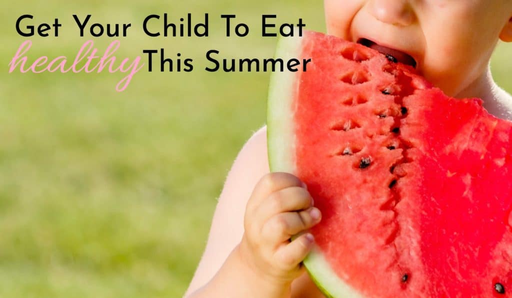 toddler child eating healthy watermelon