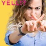 woman crossing fingers saying no to why moms yell